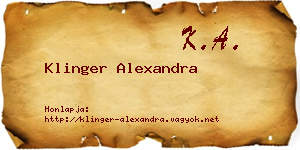 Klinger Alexandra névjegykártya